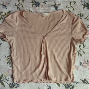 Women's Pink Ribbed Top